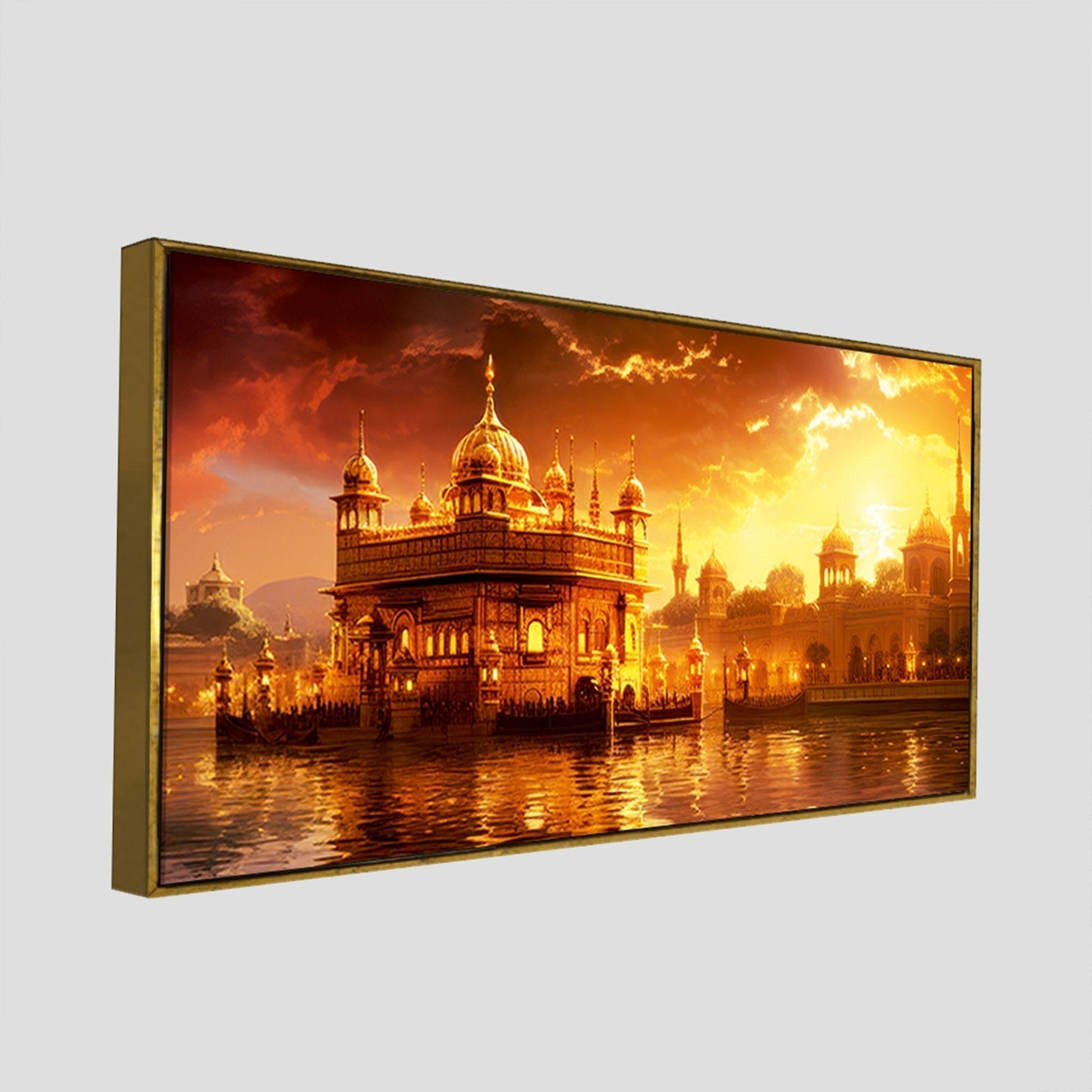 Famous Holy Golden Temple At Sunset View Canvas Wall Painting - Decor Smart