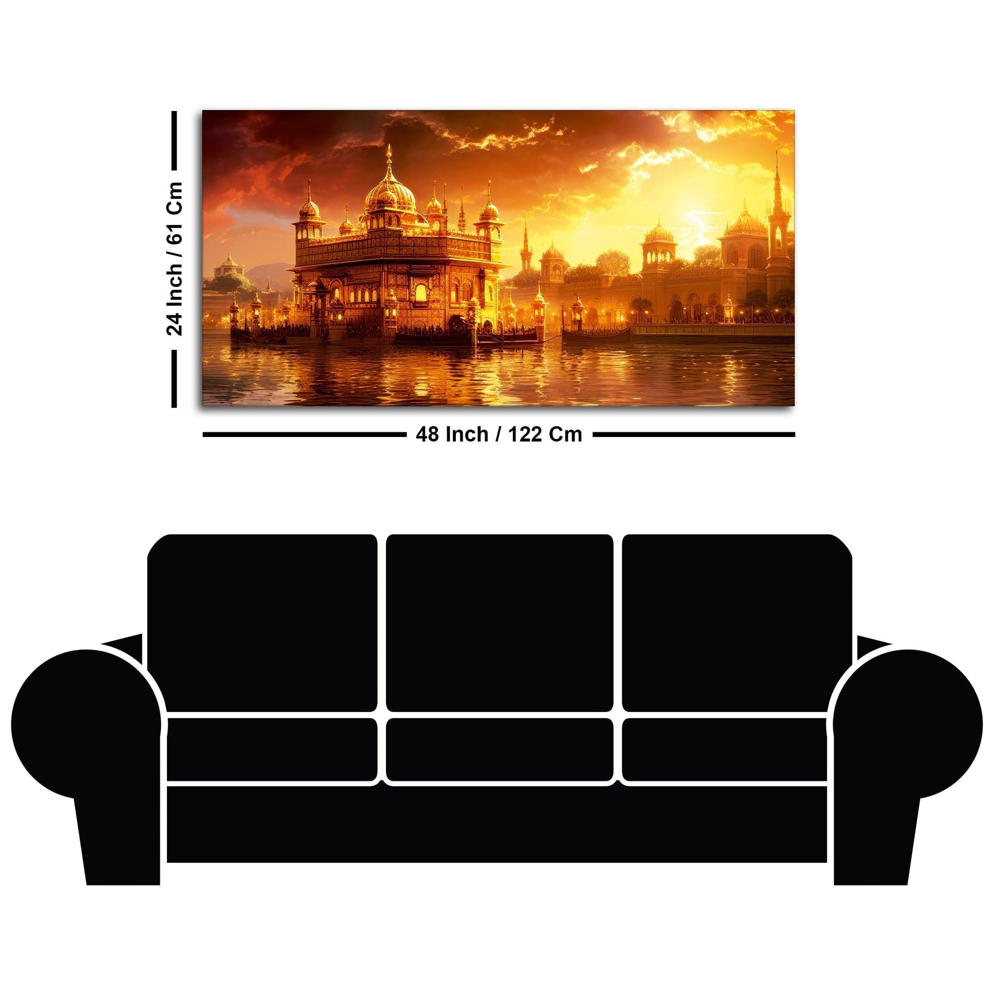 Famous Holy Golden Temple At Sunset View Canvas Wall Painting - Decor Smart