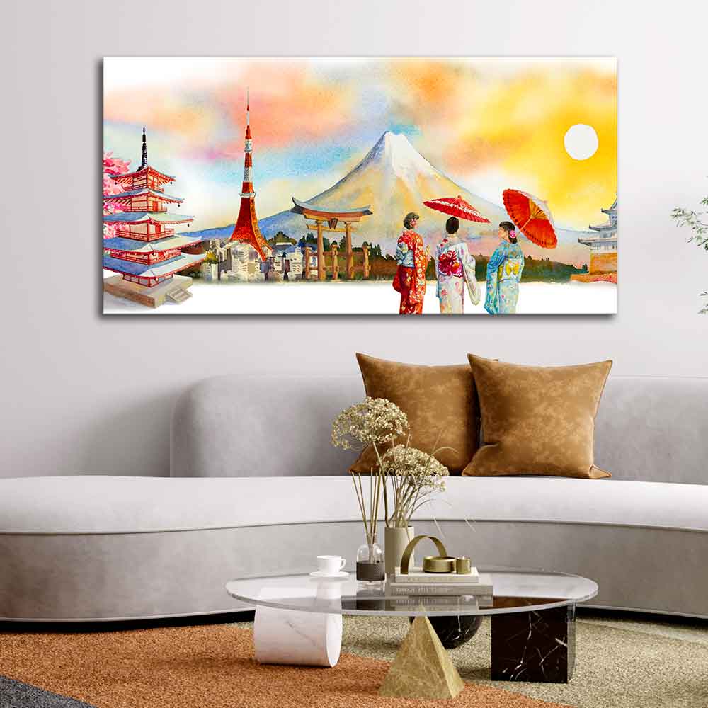 Famous Places of Japan Canvas Wall Painting - Decor Smart