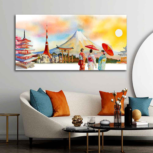 Famous Places of Japan Canvas Wall Painting - Decor Smart
