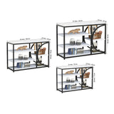 Five - Tier White Marble Black Console Table - Decor Smart