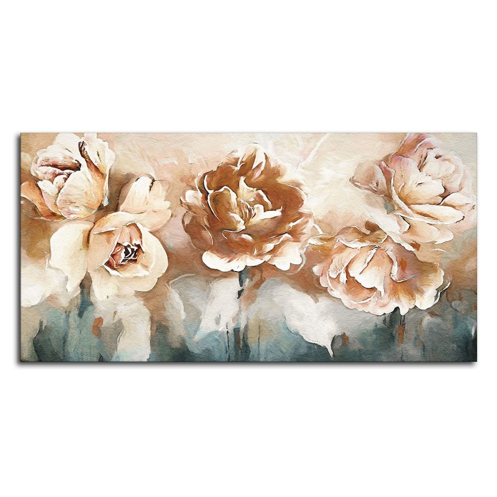 Floral Flower White Rose Canvas Wall Painting - Decor Smart