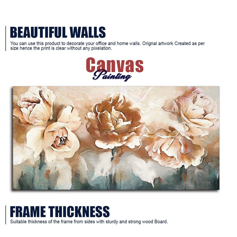Floral Flower White Rose Canvas Wall Painting - Decor Smart