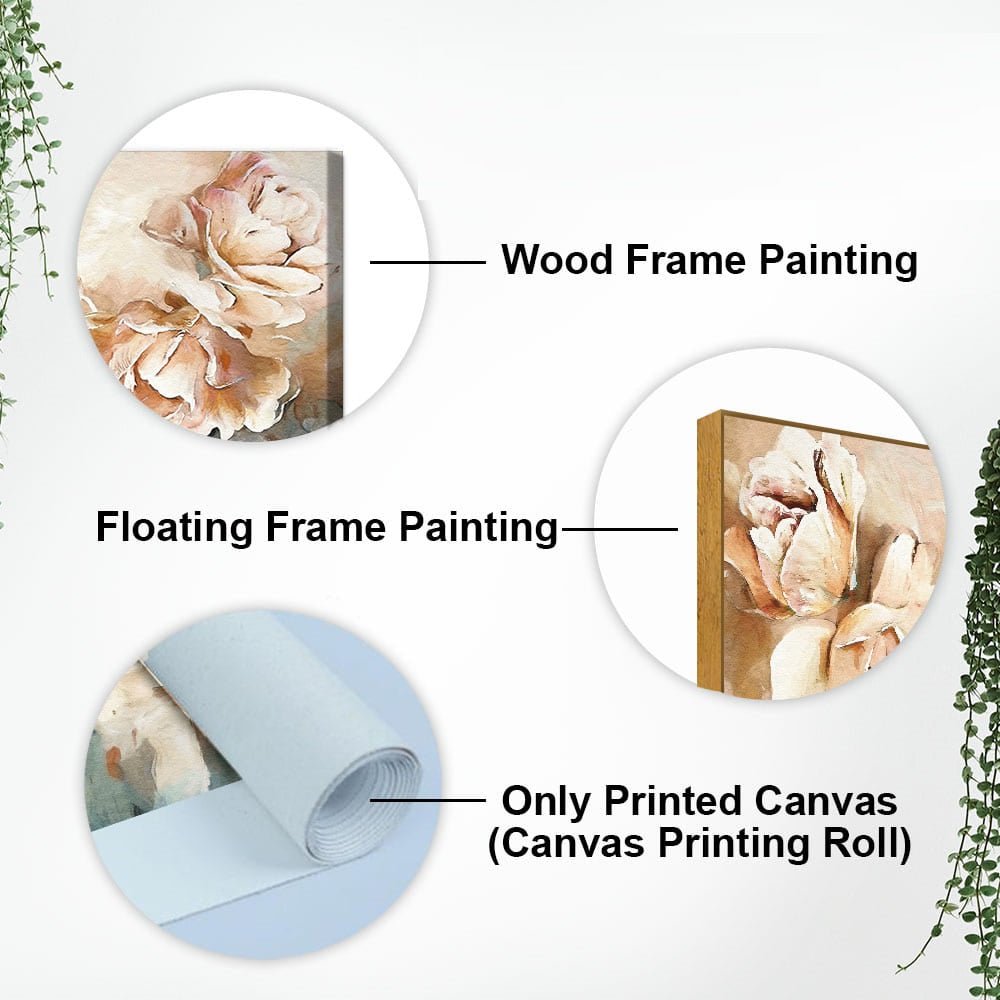 Floral Flower White Rose Canvas Wall Painting - Decor Smart