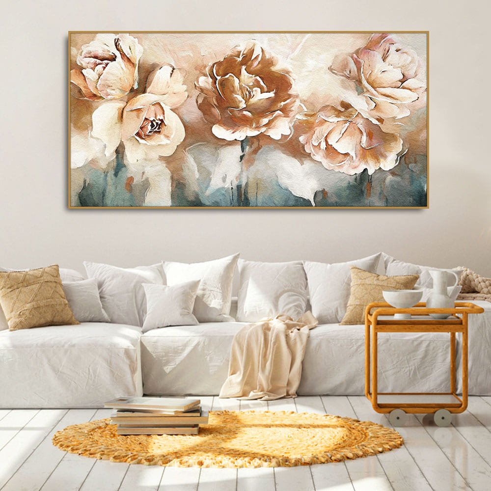 Floral Flower White Rose Canvas Wall Painting - Decor Smart