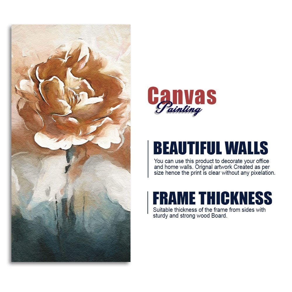 Floral Flower White Rose Premium Canvas Wall Painting - Decor Smart