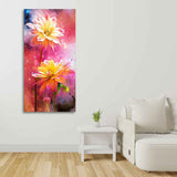 Flowers on Colorful Background Canvas Wall Hanging - Decor Smart