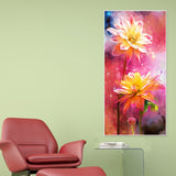 Flowers on Colorful Background Canvas Wall Hanging - Decor Smart
