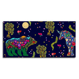 Folk Art Night Bears Canvas Wall Painting - Decor Smart