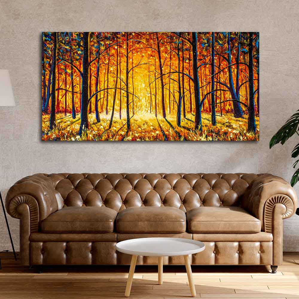 Forest in Autumn Premium Wall Painting - Decor Smart
