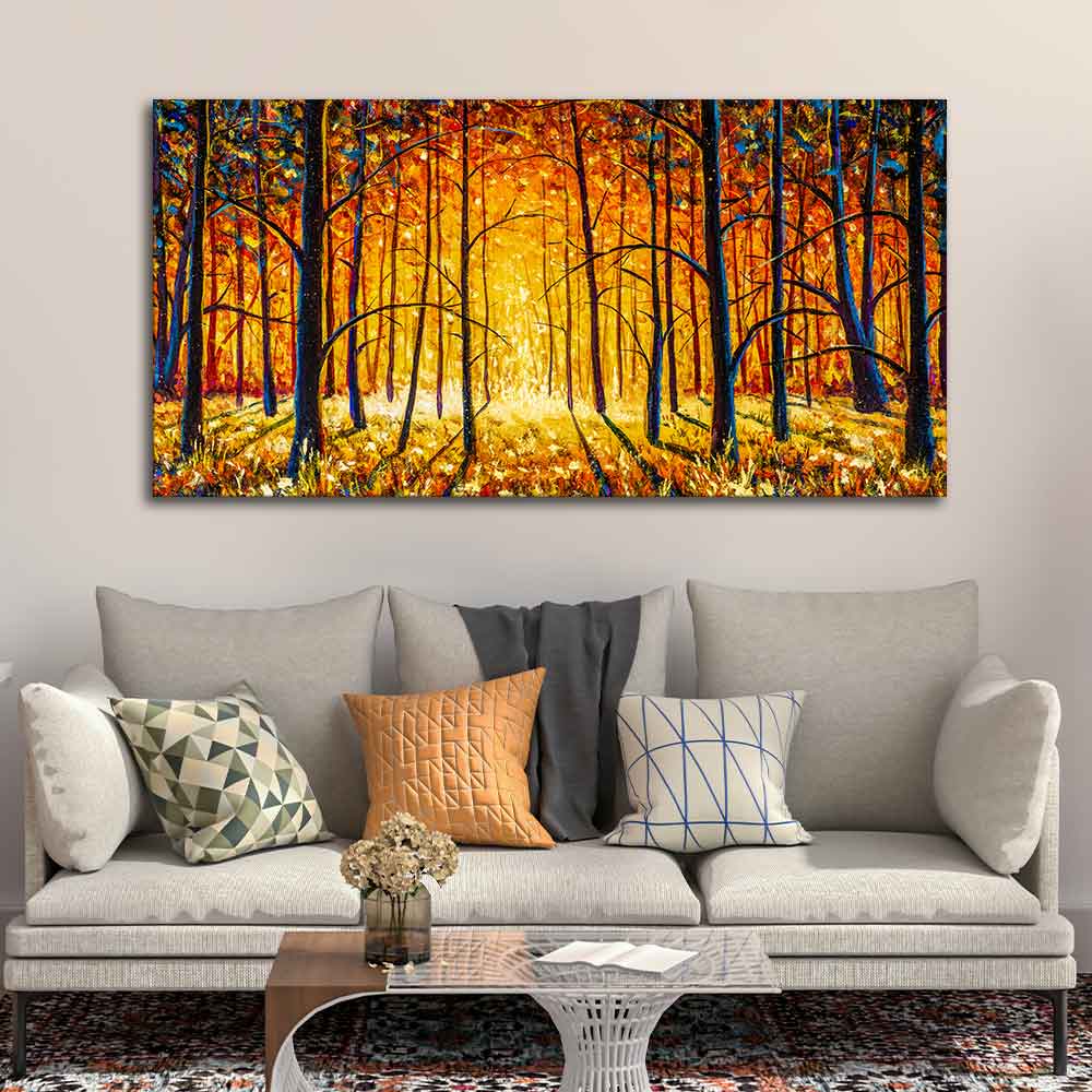 Forest in Autumn Premium Wall Painting - Decor Smart