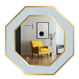 Frameless Beveled Asymmetrical Bathroom Wall Mirror - Decor Smart