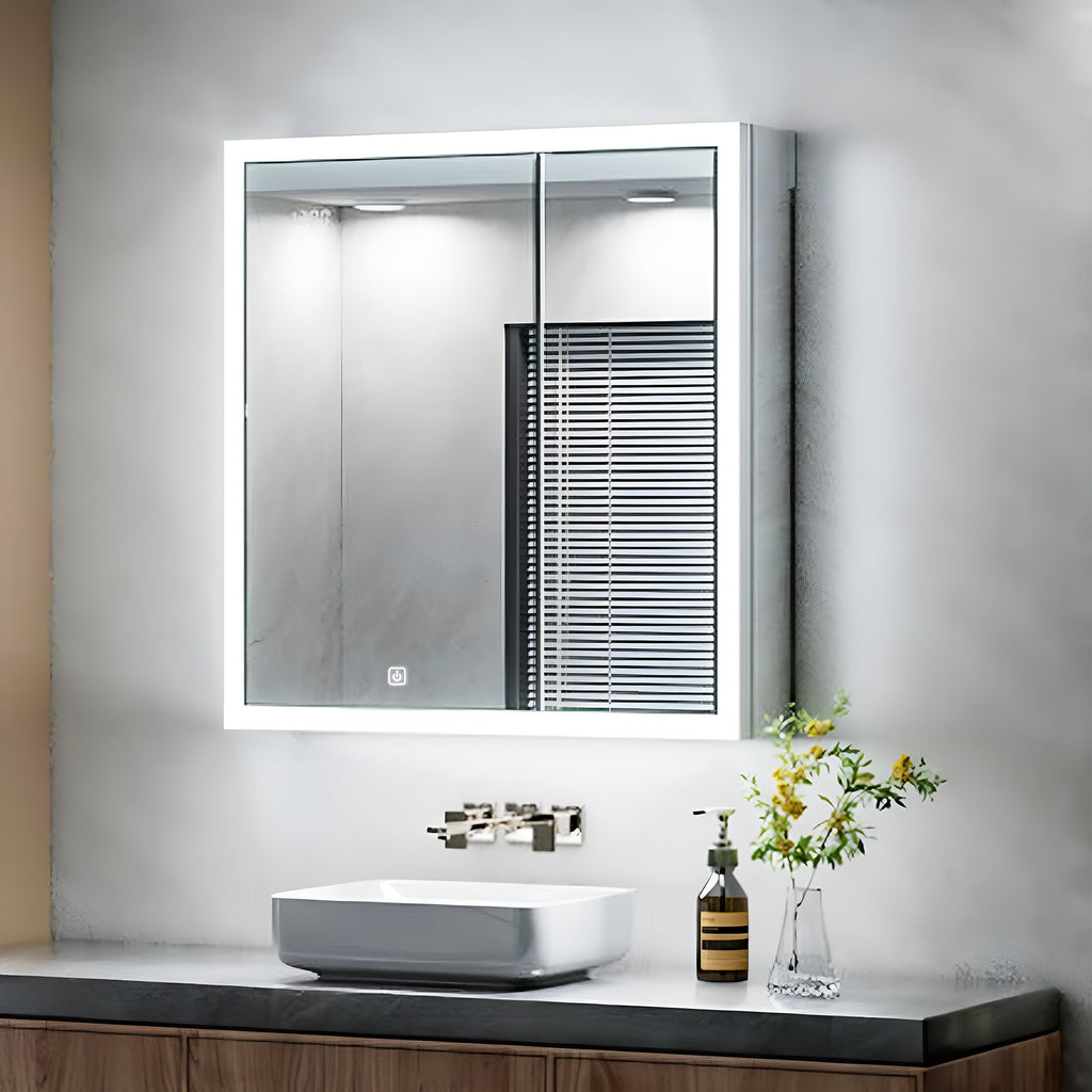 Frameless LED Mirror Cabinet with White Backlight and Touch Control