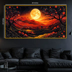 Full Moon Night Crystal Glass Painting for Wall Décor