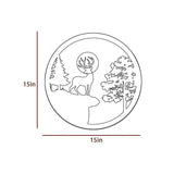 Full Moon Rounded Reindeer Backlit Wooden Wall Decor with LED Night Light - Decor Smart
