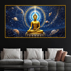 Galaxy Buddha Crystal Glass Painting for Meditation Wall Décor