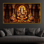 Ganpati Bappa Morya Crystal Glass Painting for Temple Style Décor