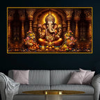 Ganpati Bappa Morya Crystal Glass Painting for Temple Style Décor