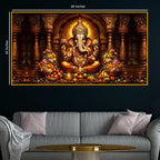 Ganpati Bappa Morya Crystal Glass Painting for Temple Style Décor