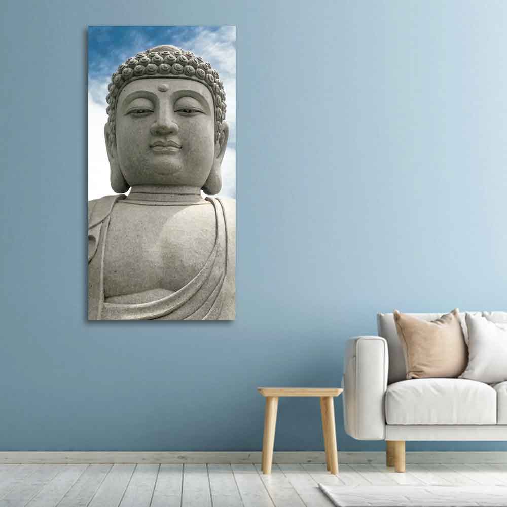 Gautam Buddha Sculpture Vertical Wall Painting - Decor Smart