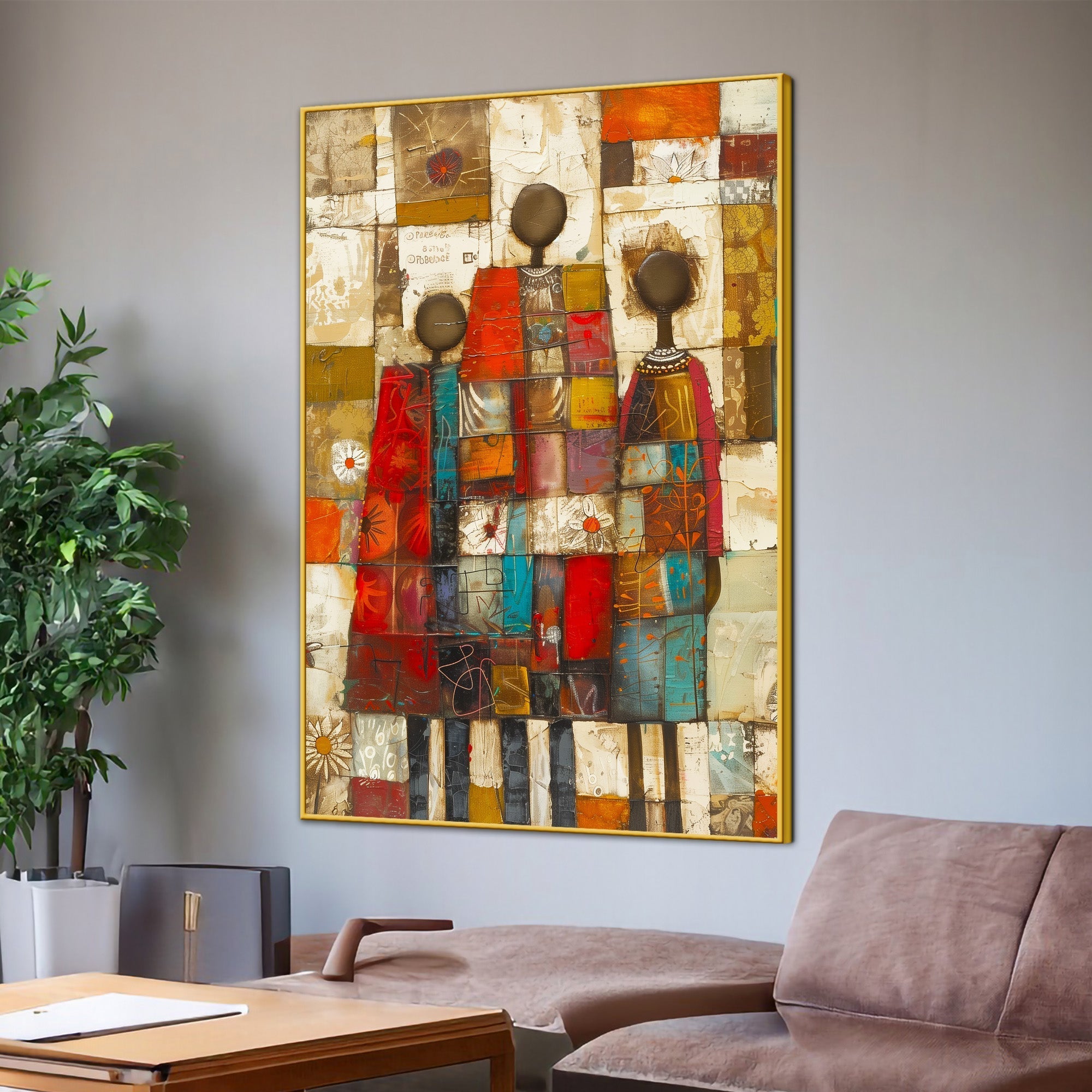 Geometric Abstract Jesus Decorative Cotton Canvas Wall Painting