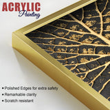 Geometric and Leaf Pattern Acrylic Floating Wall Painting Set of 2 - Decor Smart
