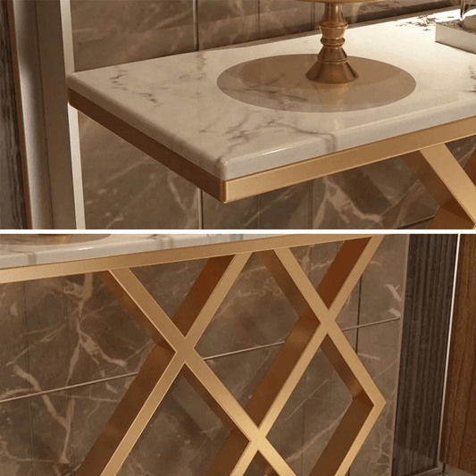 Geometric Criss Cross Pattern Contemporary Console Table - Decor Smart
