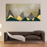 Geometric Shapes with Golden and dark triangles Canvas Wall Painting - Decor Smart