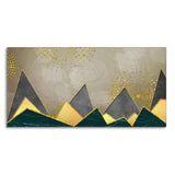Geometric Shapes with Golden and dark triangles Canvas Wall Painting - Decor Smart