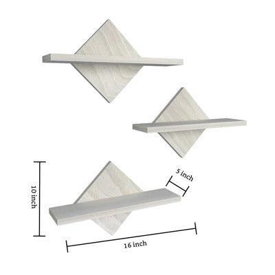Geometric Trangle Shaped Wooden Wall Shelf Set of Three - Decor Smart