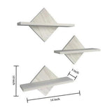 Geometric Trangle Shaped Wooden Wall Shelf Set of Three - Decor Smart