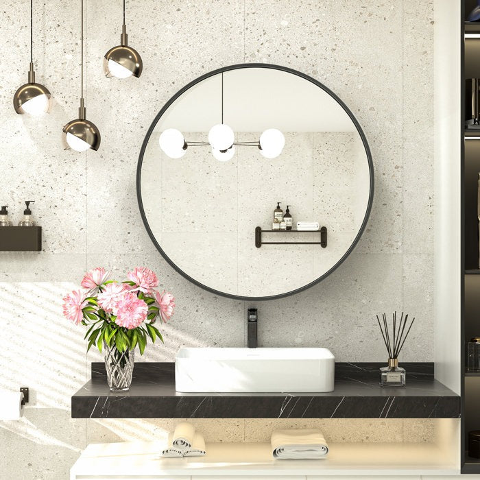 Gervon Round Medicine Cabinet Wall Mounted Mirror
