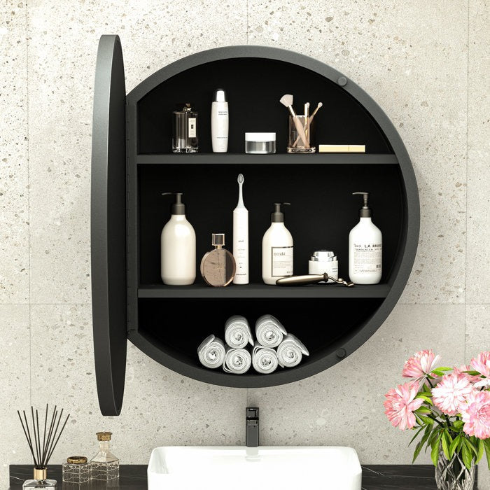 Gervon Round Medicine Cabinet Wall Mounted Mirror