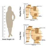 Girl Backlit Designer Wooden Wall Shelf / Book Shelf / Night Light, Light Oak Finish - Decor Smart
