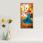 Girl Playing Violin and Eiffel Tower Canvas Wall Painting