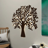 Glowing Tree Backlit Wooden Wall Art with LED Night Light Walnut Finish - Decor Smart