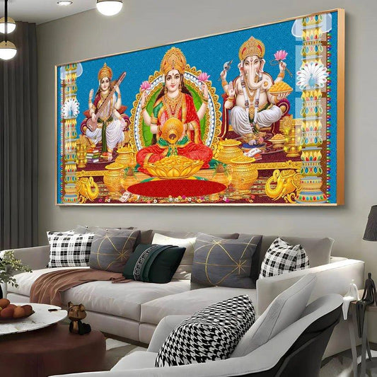 God and Goddess Blessings Premium Acrylic Floating Wall Painting - Decor Smart