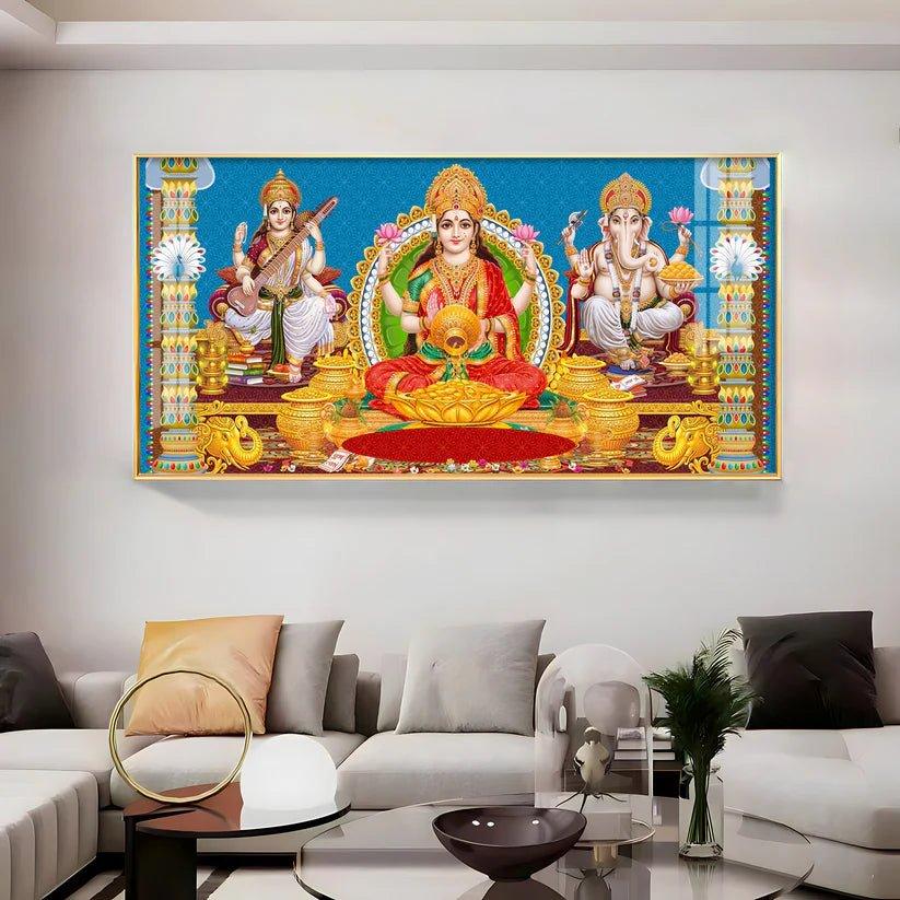 God and Goddess Blessings Premium Acrylic Floating Wall Painting - Decor Smart