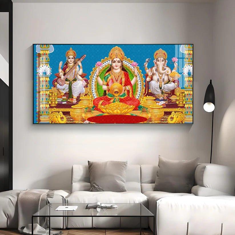 God and Goddess Blessings Premium Acrylic Floating Wall Painting - Decor Smart