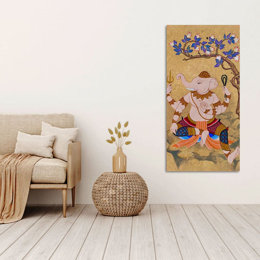 God Ganesha Thai Style Art Canvas Wall Painting - Decor Smart