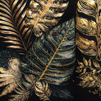 Gold Texture Leaf Crystal Glass Painting for Stylish Home Décor