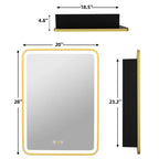 Gold Trimmed LED Mirror for Modern Bathroom
