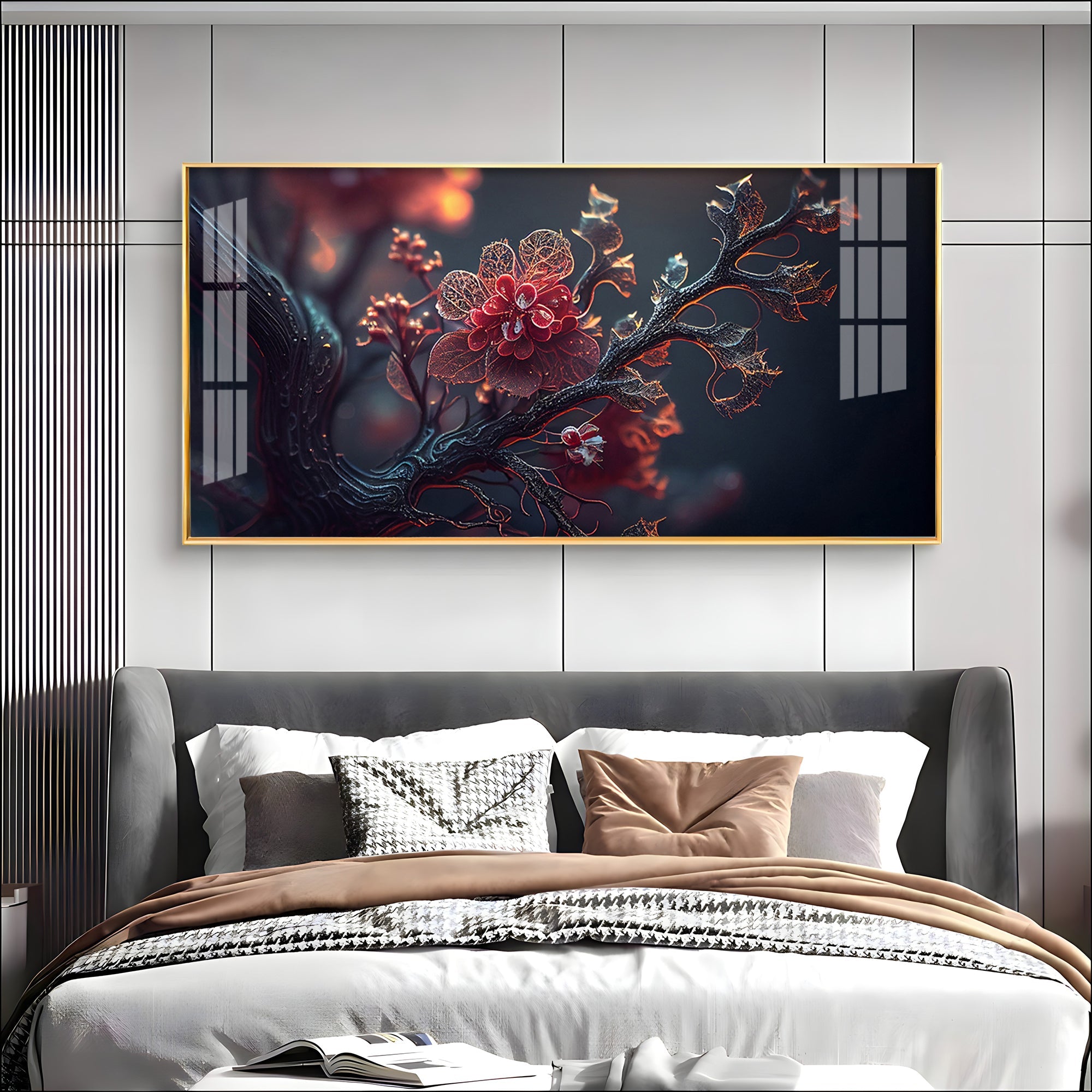 Binary Blossoms Premium Acrylic Horizontal Wall Art