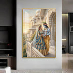 Hindu Deities Radha and Krishna Premium Acrylic Vertical Wall Art