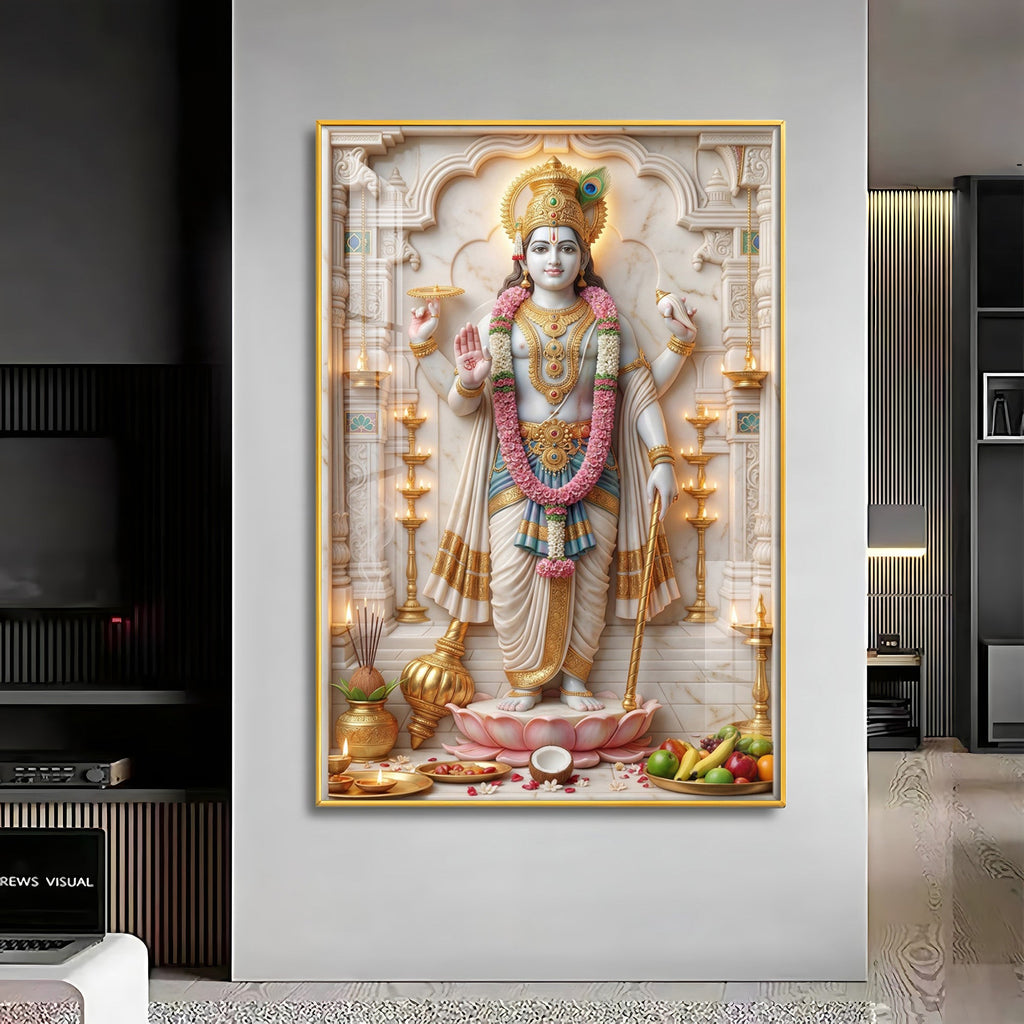 Religious Krishna ji Premium Acrylic Vertical Wall Art
