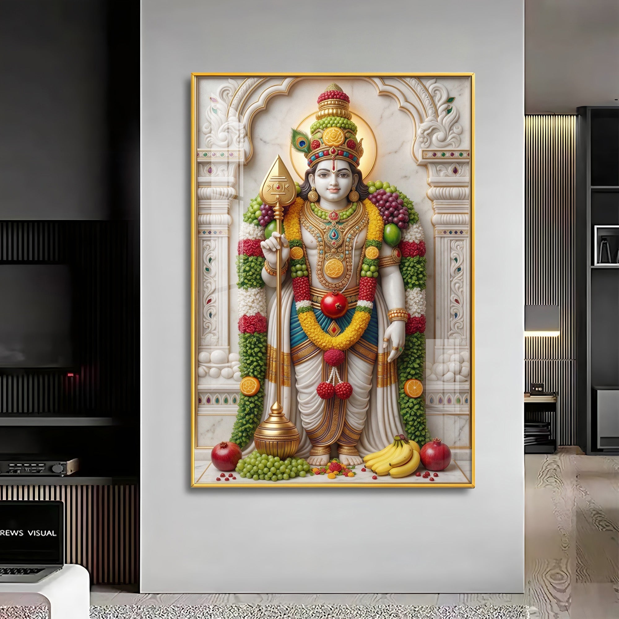 Deity Lord Murugan Premium Acrylic Vertical Wall Art