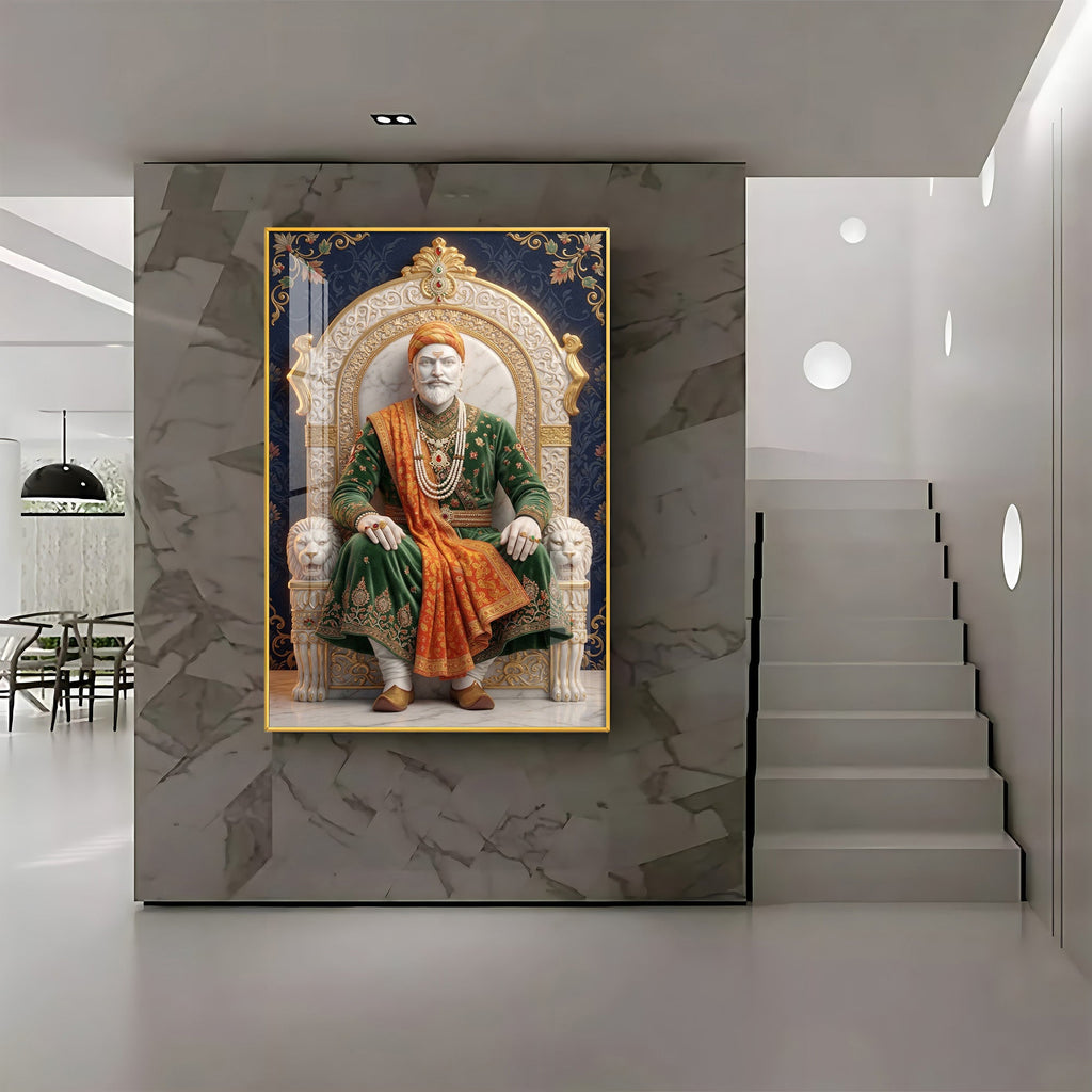 Maratha King Chhatrapati Shivaji Maharaj Premium Acrylic Vertical Wall Art