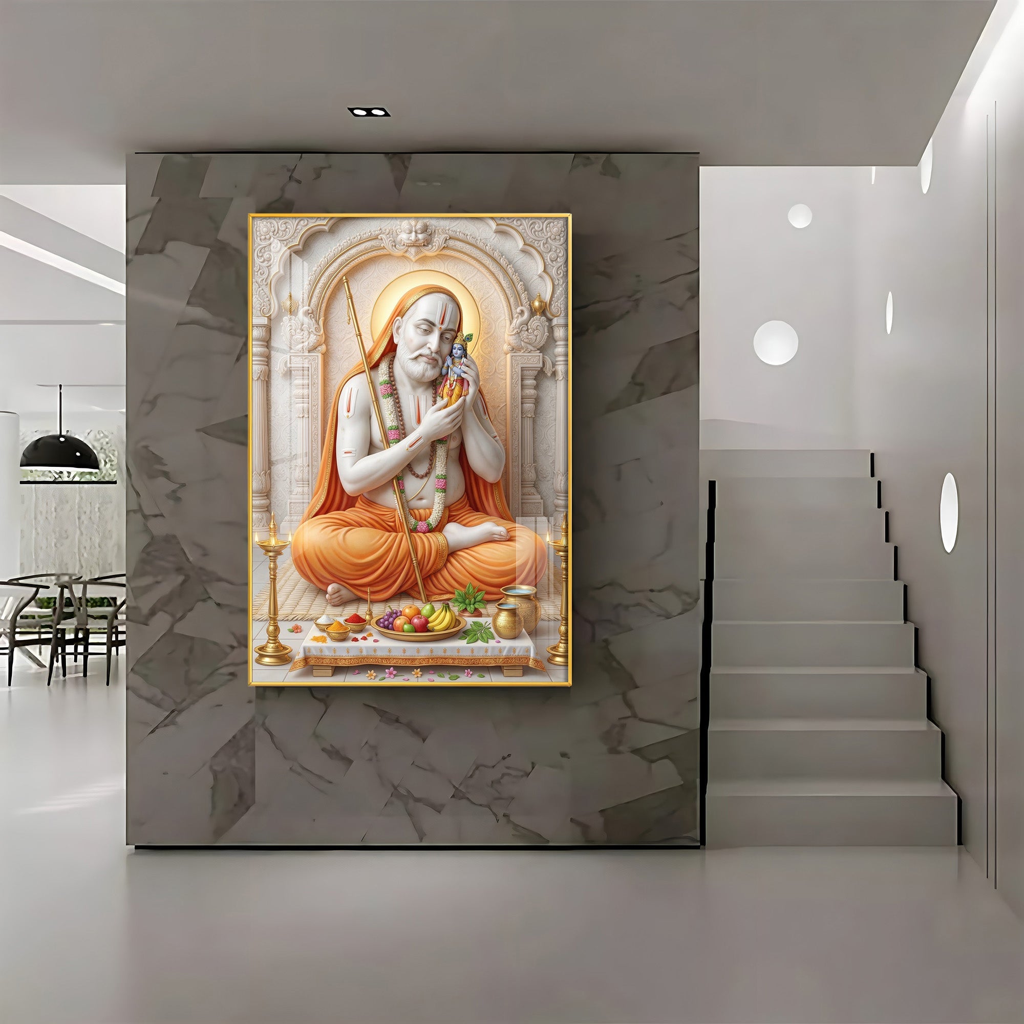 Sri Guru Raghavendra Swamy Premium Acrylic Vertical Wall Art