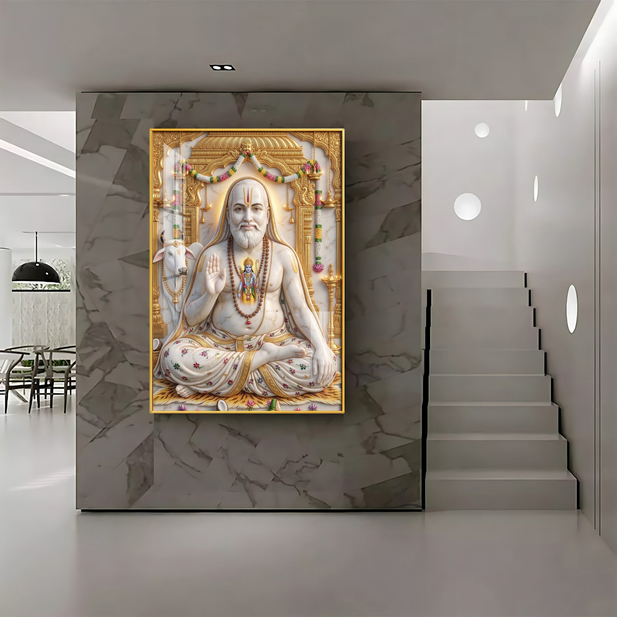 Sri Guru Raghavendra Swamy Premium Acrylic Vertical Wall Art