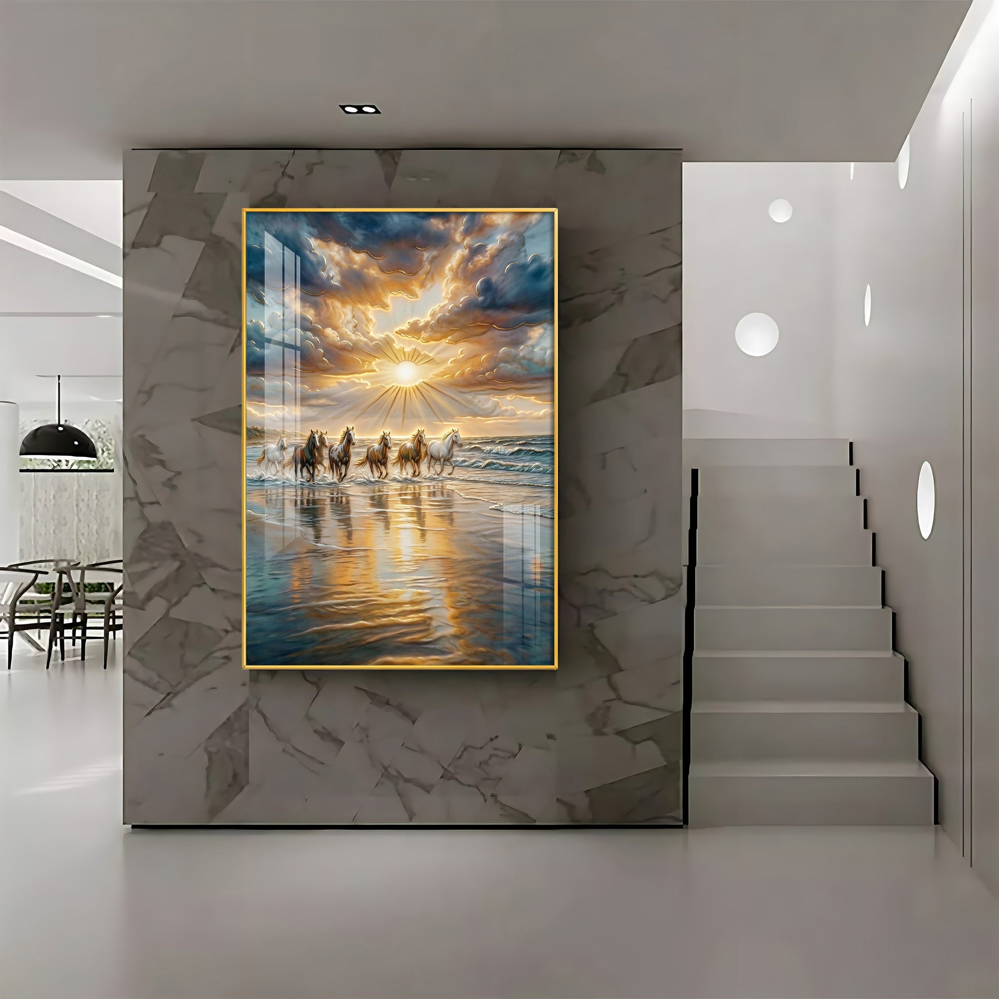 Vastu Inspired Running Horse Wall Art Premium Acrylic Vertical Wall Art